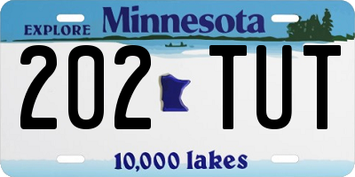 MN license plate 202TUT