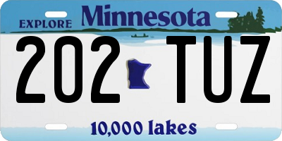 MN license plate 202TUZ
