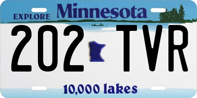 MN license plate 202TVR