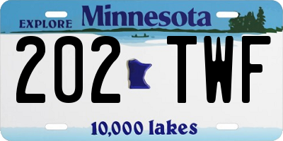 MN license plate 202TWF