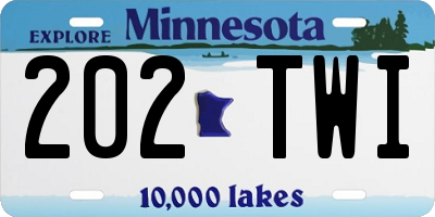 MN license plate 202TWI