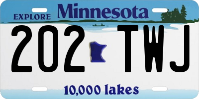 MN license plate 202TWJ
