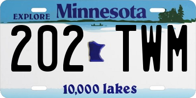 MN license plate 202TWM