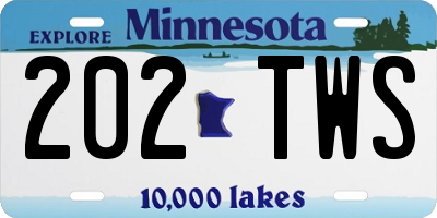 MN license plate 202TWS