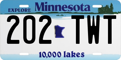 MN license plate 202TWT