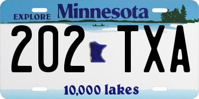 MN license plate 202TXA