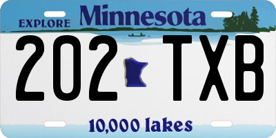 MN license plate 202TXB