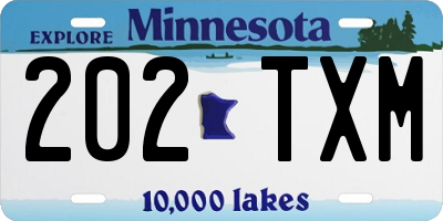 MN license plate 202TXM