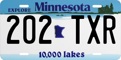 MN license plate 202TXR