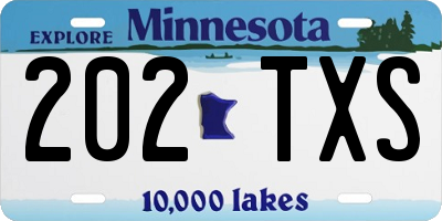 MN license plate 202TXS