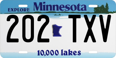 MN license plate 202TXV