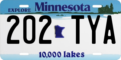 MN license plate 202TYA