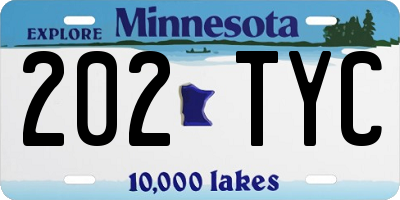 MN license plate 202TYC