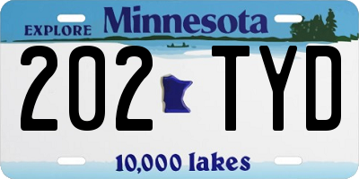 MN license plate 202TYD