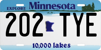 MN license plate 202TYE
