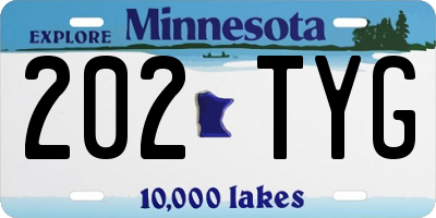 MN license plate 202TYG