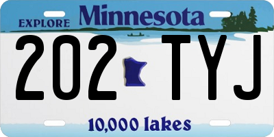 MN license plate 202TYJ