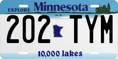 MN license plate 202TYM