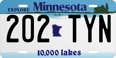 MN license plate 202TYN