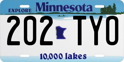 MN license plate 202TYO