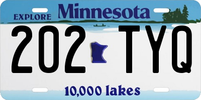 MN license plate 202TYQ