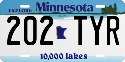 MN license plate 202TYR