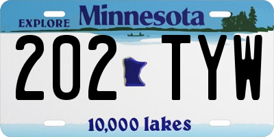 MN license plate 202TYW