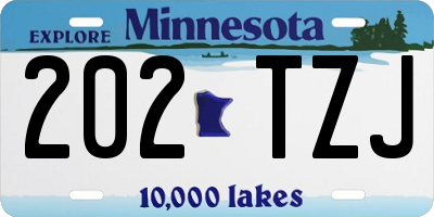 MN license plate 202TZJ
