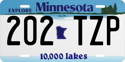 MN license plate 202TZP