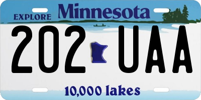 MN license plate 202UAA