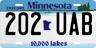 MN license plate 202UAB
