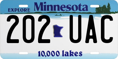 MN license plate 202UAC
