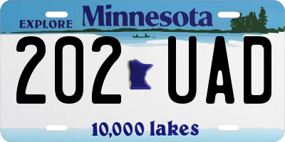 MN license plate 202UAD