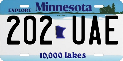MN license plate 202UAE