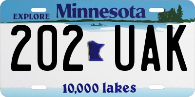 MN license plate 202UAK