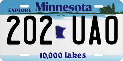 MN license plate 202UAO