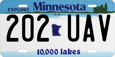 MN license plate 202UAV