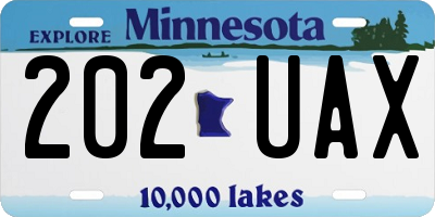 MN license plate 202UAX