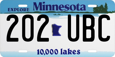 MN license plate 202UBC