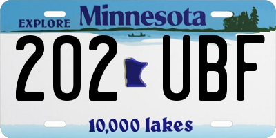 MN license plate 202UBF