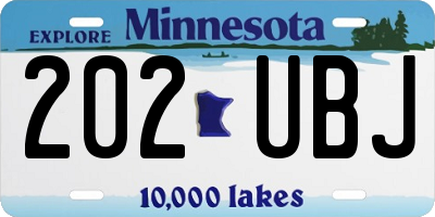 MN license plate 202UBJ