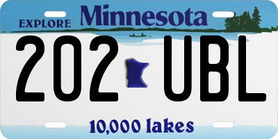 MN license plate 202UBL
