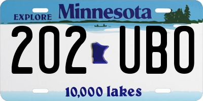 MN license plate 202UBO
