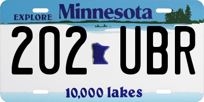 MN license plate 202UBR