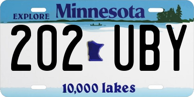 MN license plate 202UBY