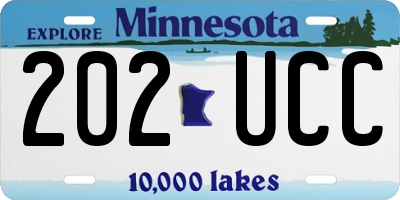 MN license plate 202UCC
