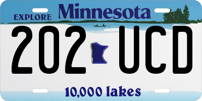 MN license plate 202UCD