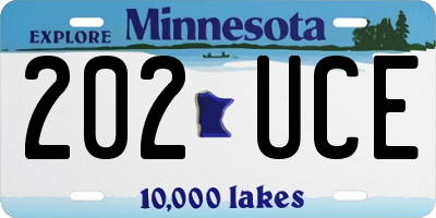MN license plate 202UCE