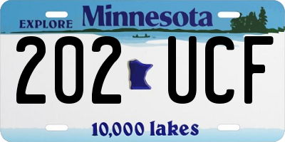 MN license plate 202UCF