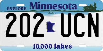 MN license plate 202UCN